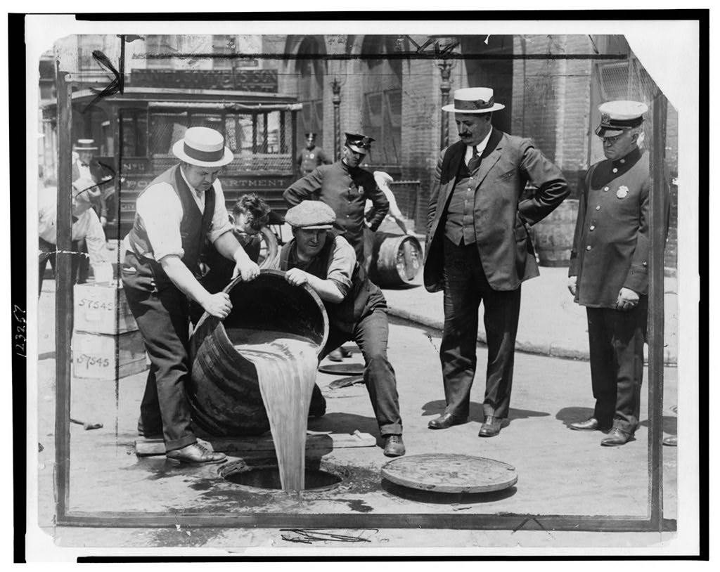 Prohibition dumping bourbon