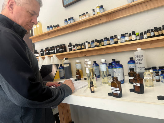 russ working in the scent lab