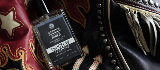 Rugged Rider leather, sandalwood, and musk cologne for men and women