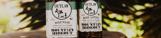 Mountain Hideout natural body wash and lotion by Outlaw
