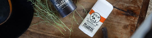 Blazing Saddles leather-scented natural deodorant for men and women