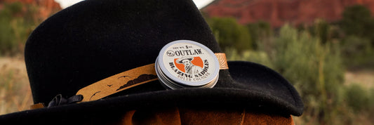 Solid cologne on a cowboy hat in Sedona, Arizona