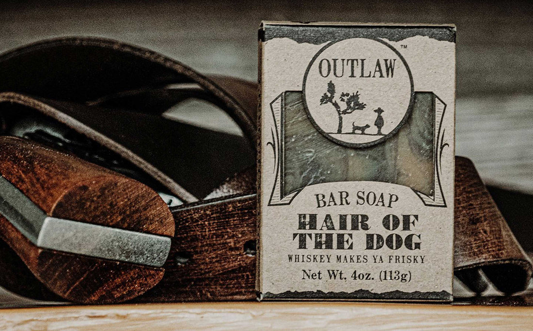 whiskey natural soap from Outlaw