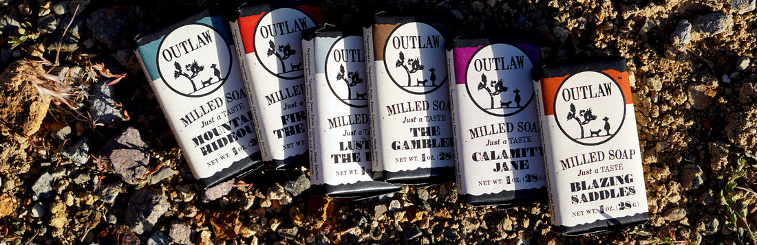 Sample set of natural milled bar soap by Outlaw