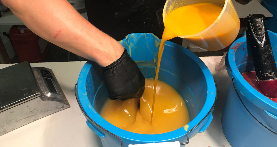 Russ mixing some handmade soap