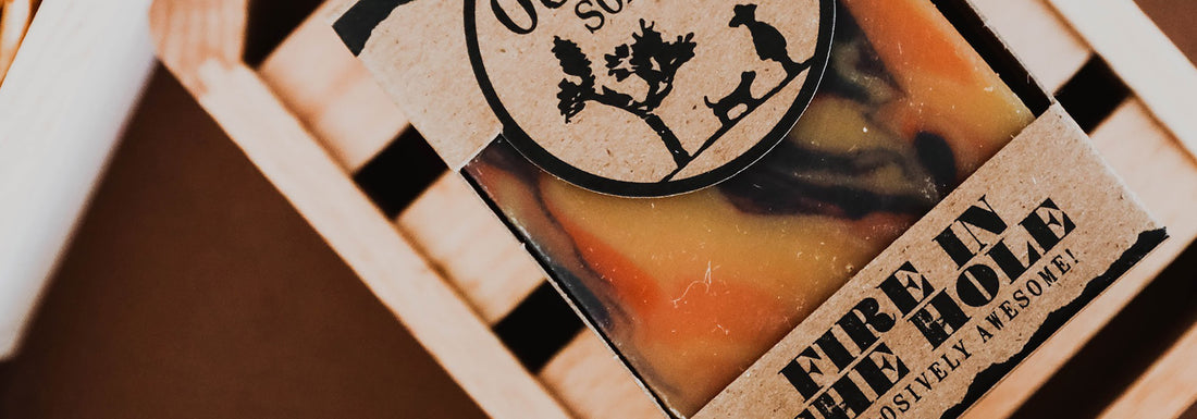 Fire in the Hole campfire natural handmade bar soap by Outlaw