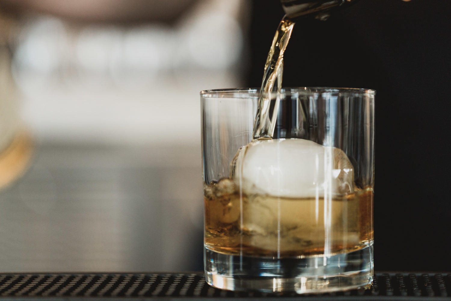 Bourbon poured into a glass