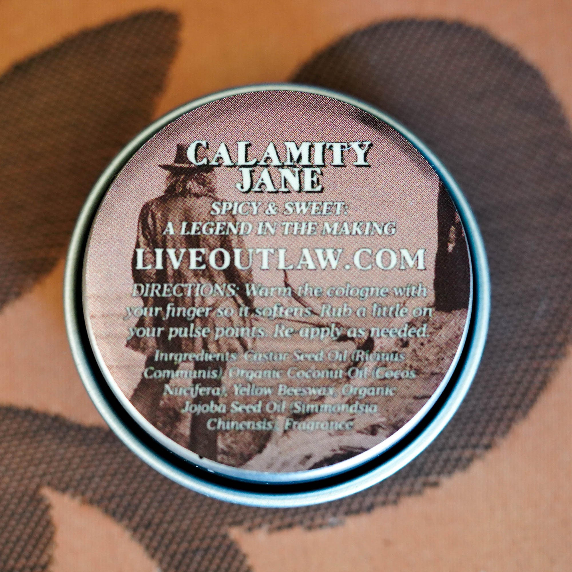 Calamity Jane Solid Cologne for Men Women by Outlaw Spicy A