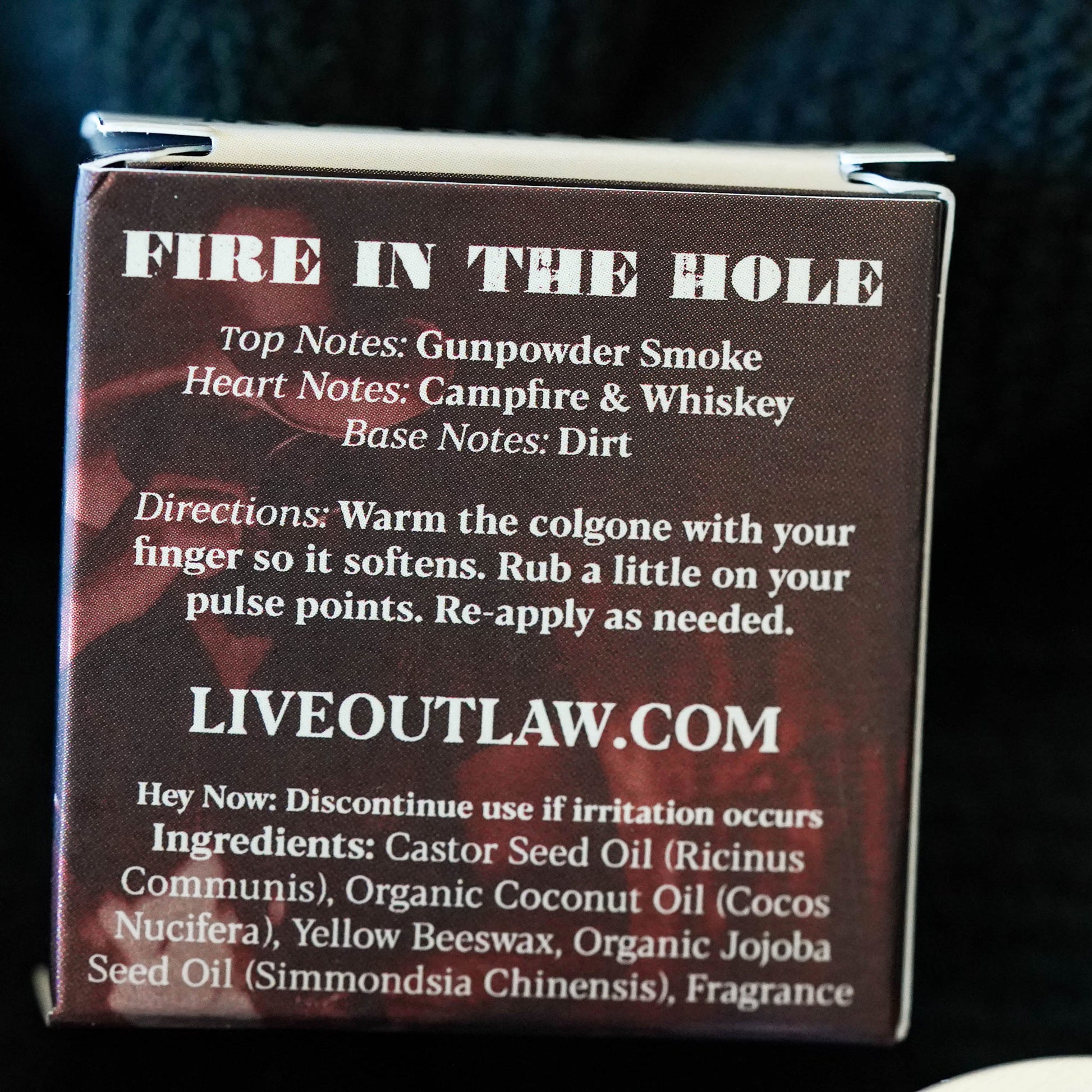 Campfire Gunpowder Whiskey Solid Cologne for Men and Women, by Outlaw