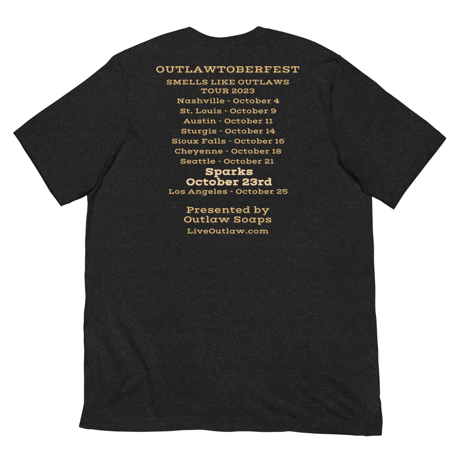 Sparks T-Shirt - Outlawtoberfest 2023 - Smells like Outlaws Tour T-Shirt