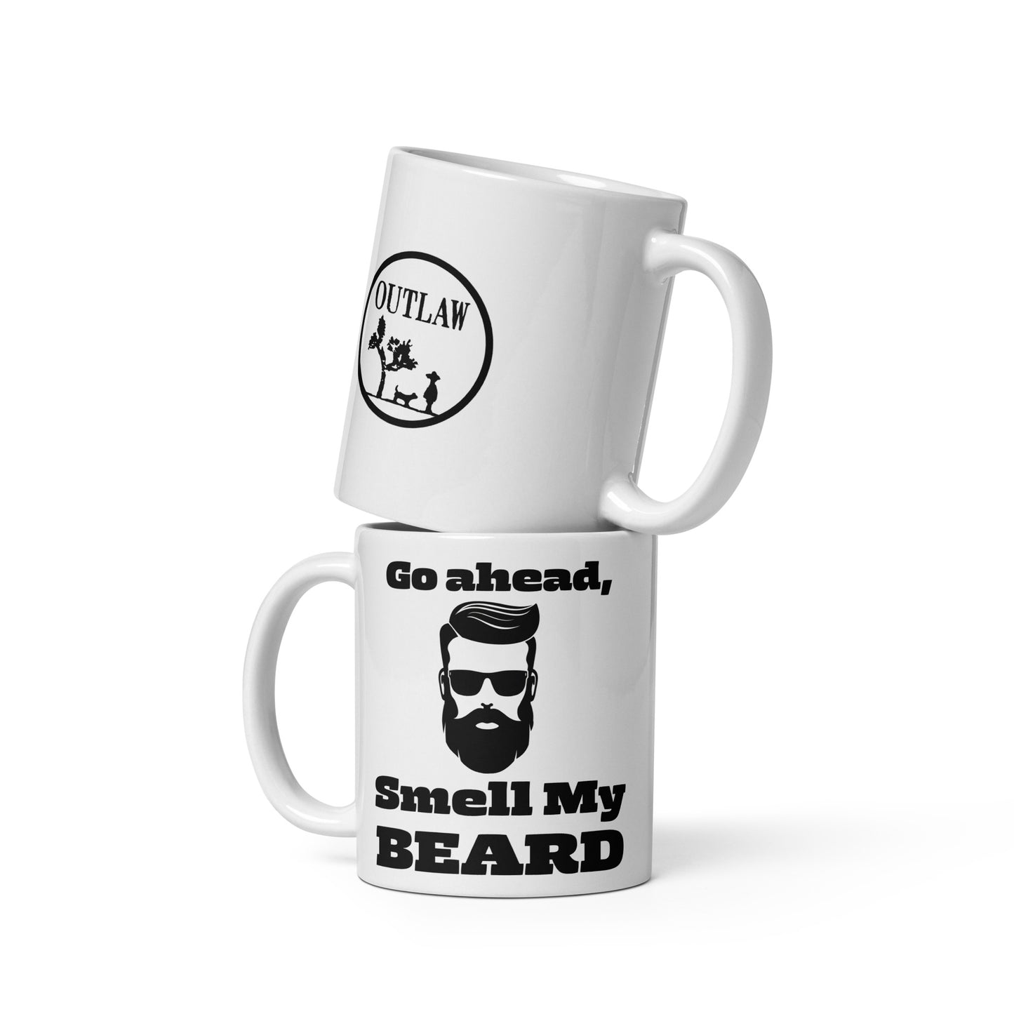 "Go Ahead, Smell My Beard" White Glossy Mug