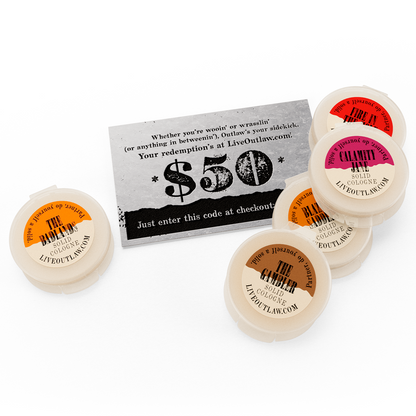 Western solid cologne sample set from Outlaw