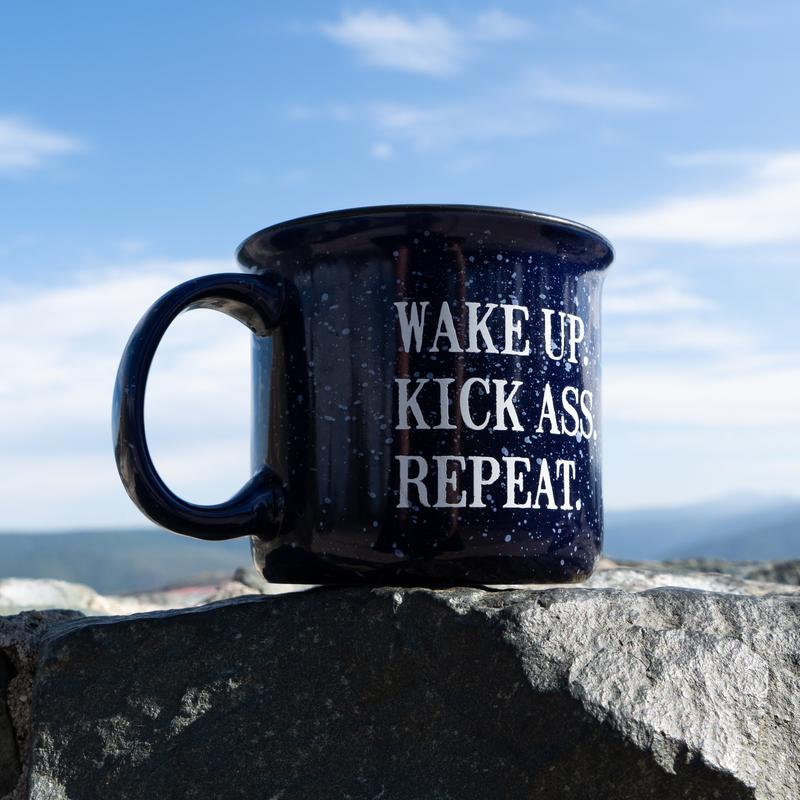 Wake Up Kick Ass Repeat mug from Outlaw