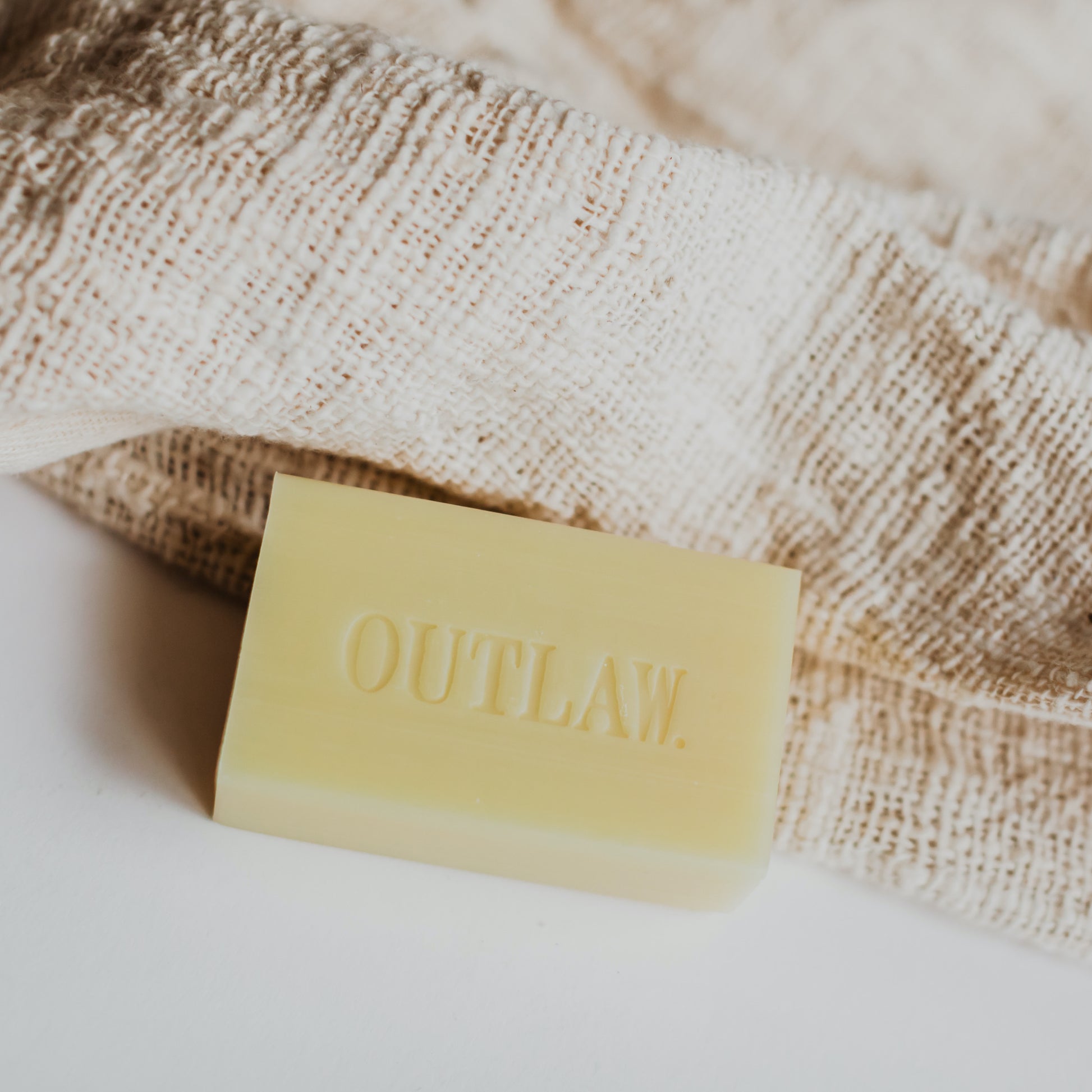 Natural leather scented bar soap from Outlaw