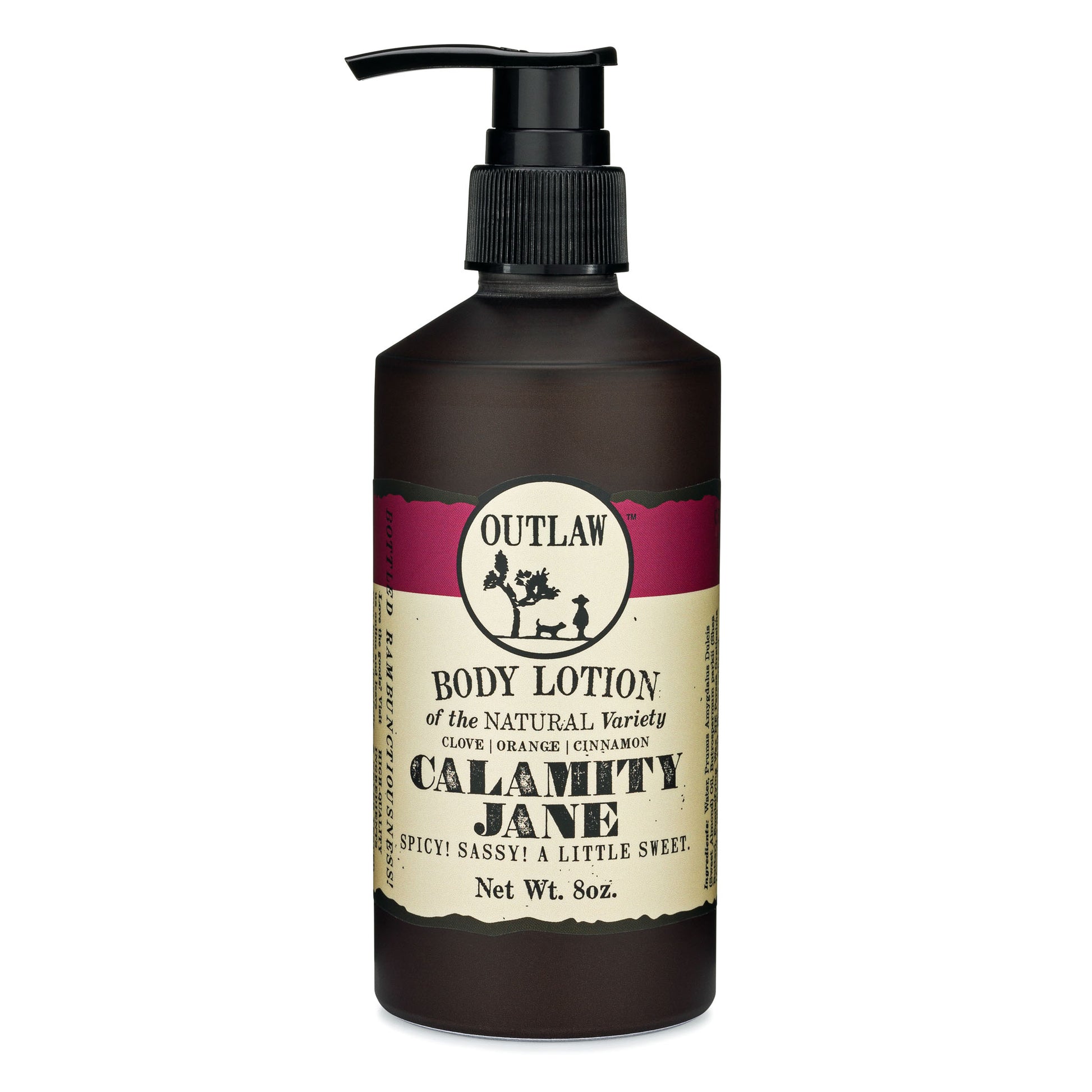 Outlaw Calamity Jane orange and whiskey scented natural body lotion