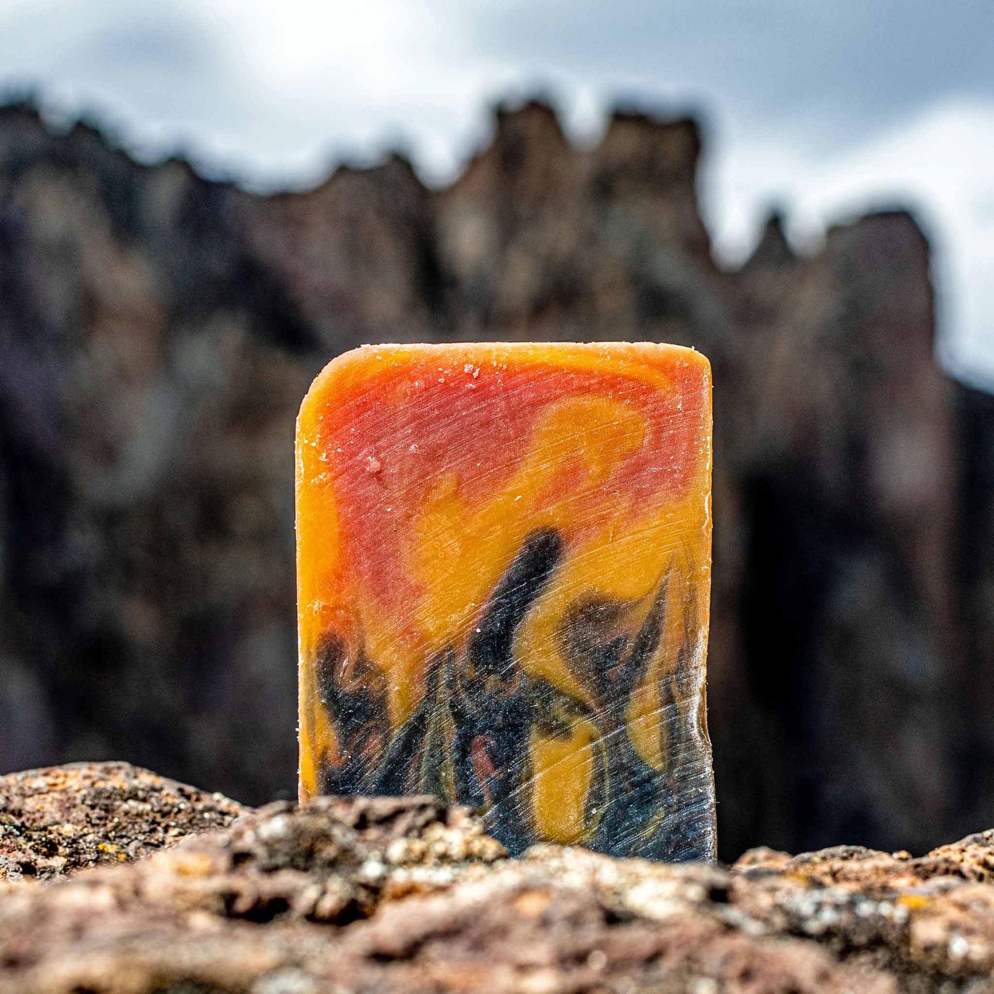 Handmade natural bar soap in Fire in the Hole scent from Outlaw