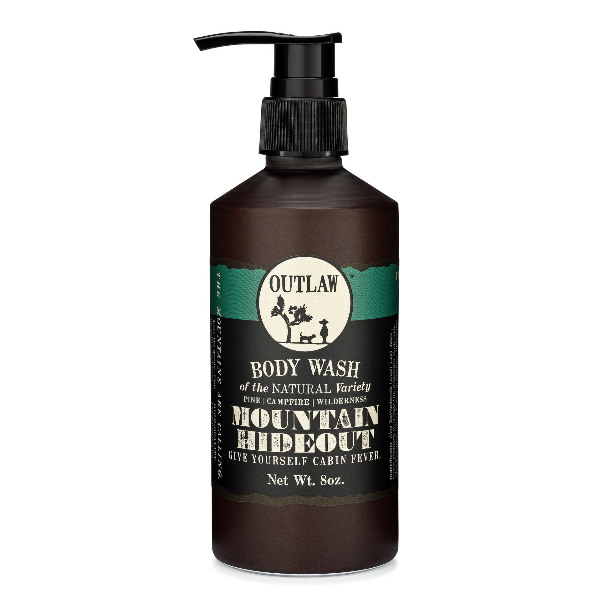 Fresh pine and earth scented natural body wash from Outlaw