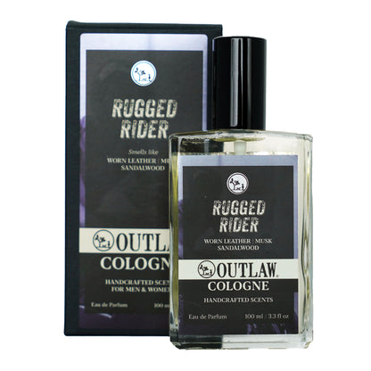 Outlaw's Rugged Rider Cologne for Men and Women smells like leather, musk, and sandalwood