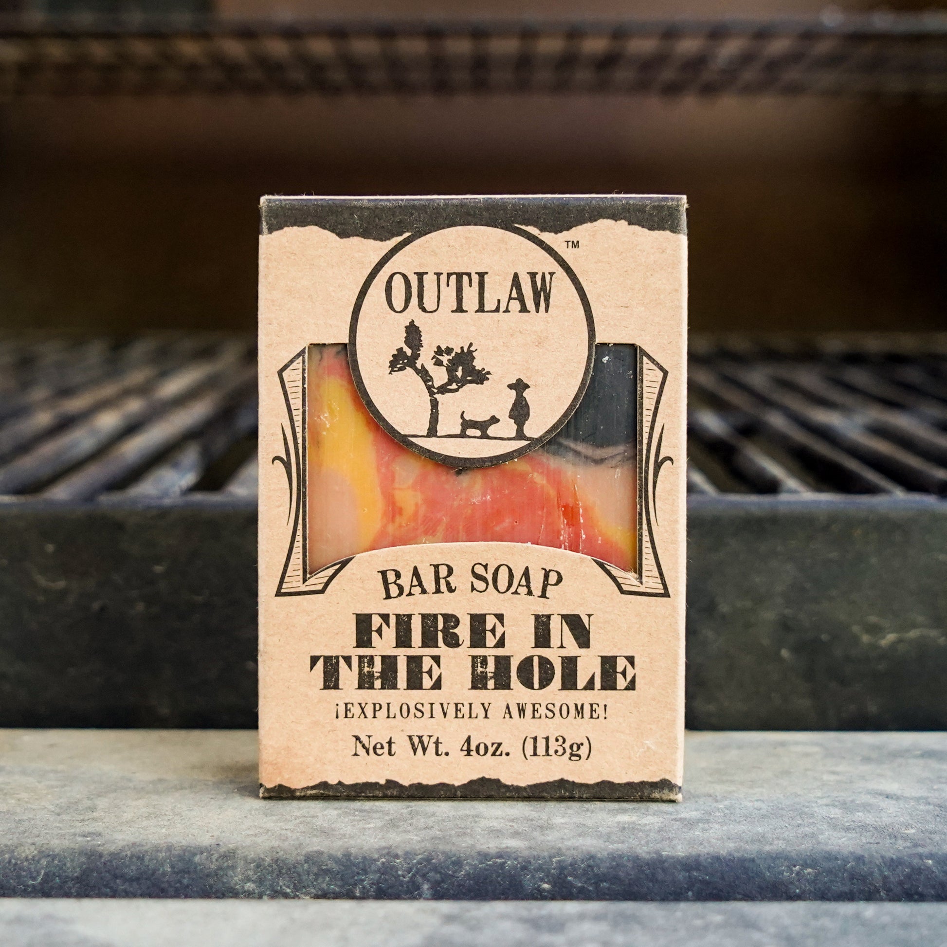 Fire in the Hole Campfire Barbque natural soap by outlaw